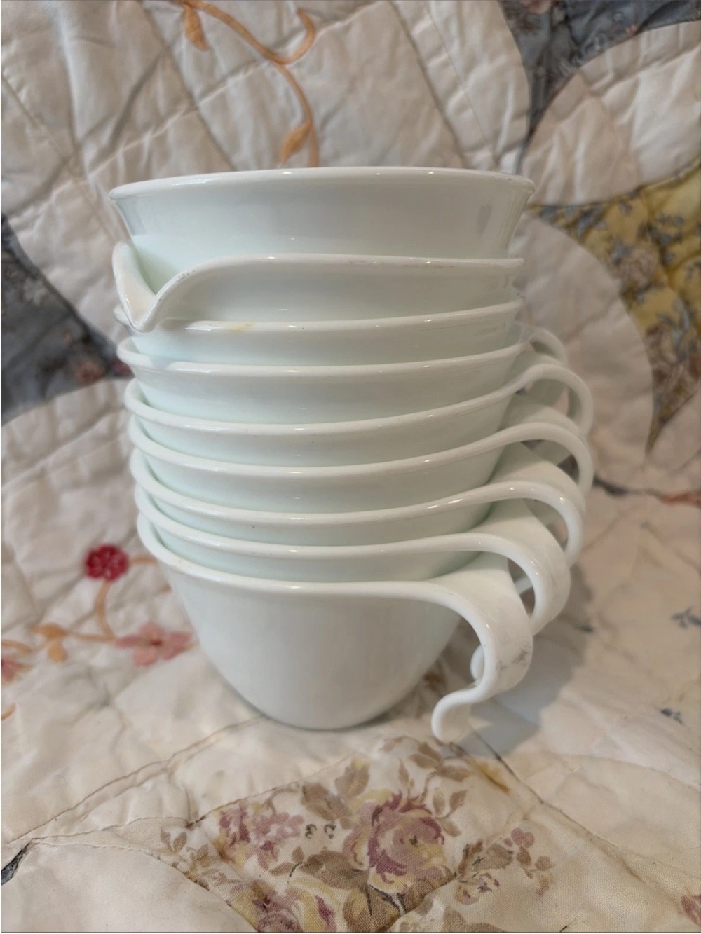 Vintage Corelle Winter Frost White 9-Piece Service Set 7 Hook 1 Sugar 1 Creamer